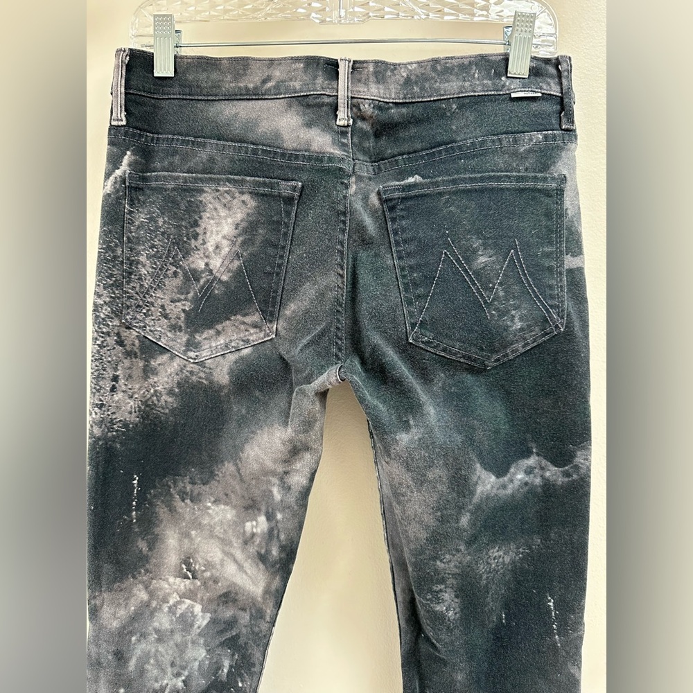 MOTHER x Freja Beha Erichsen The Muse Skinny Jean Black Gray Abstract Print Rare - Picture 8 of 10